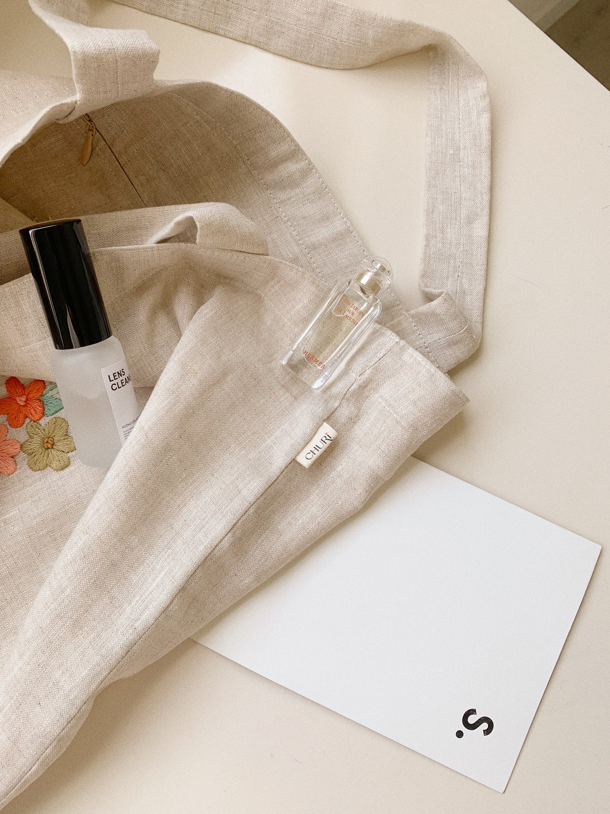 Hoa Mai Wreath- Floral Linen Tote Bag