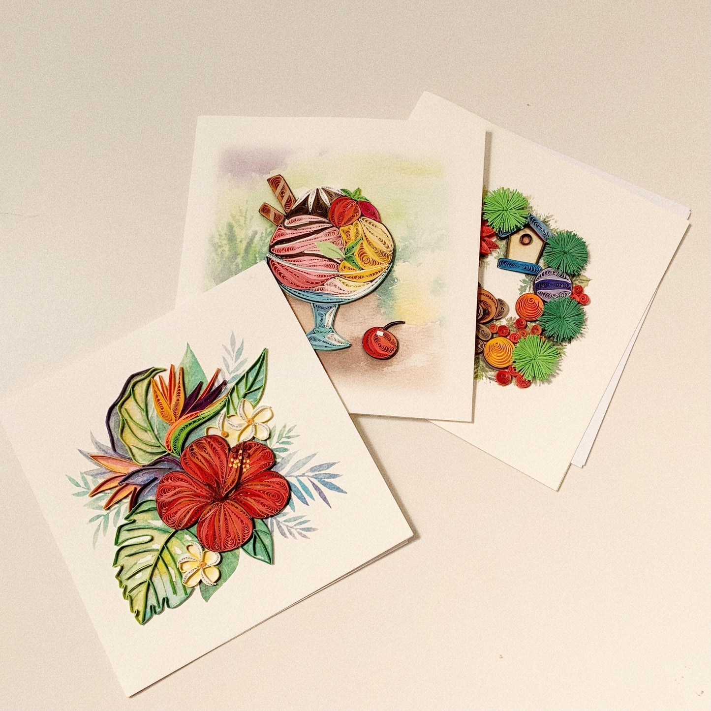 Hawaiian Hibiscus Quilling Card