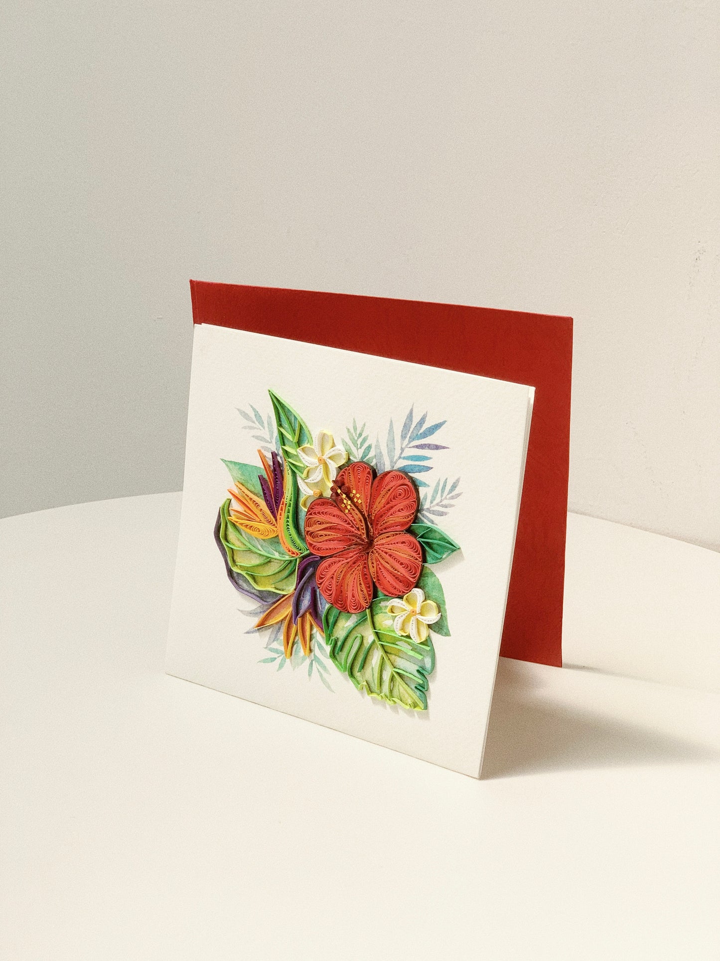 Hawaiian Hibiscus Quilling Card