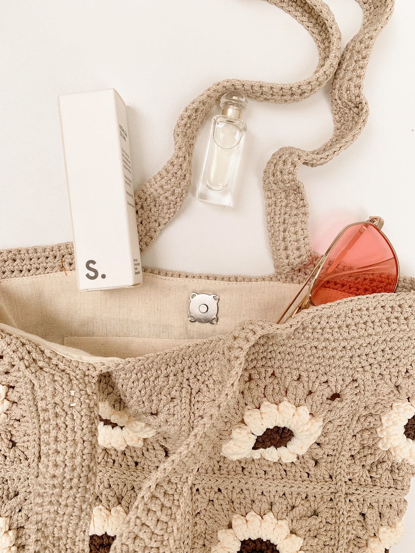 Daisy Flower Crochet Bag