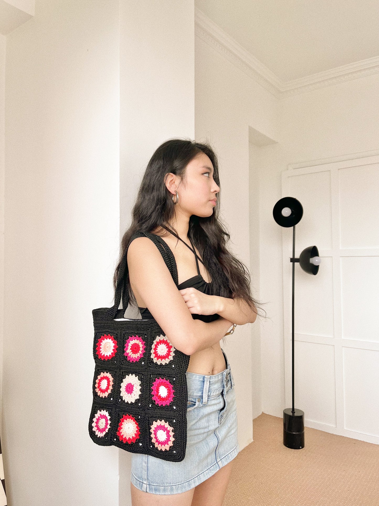 70's Crochet Tote Bag