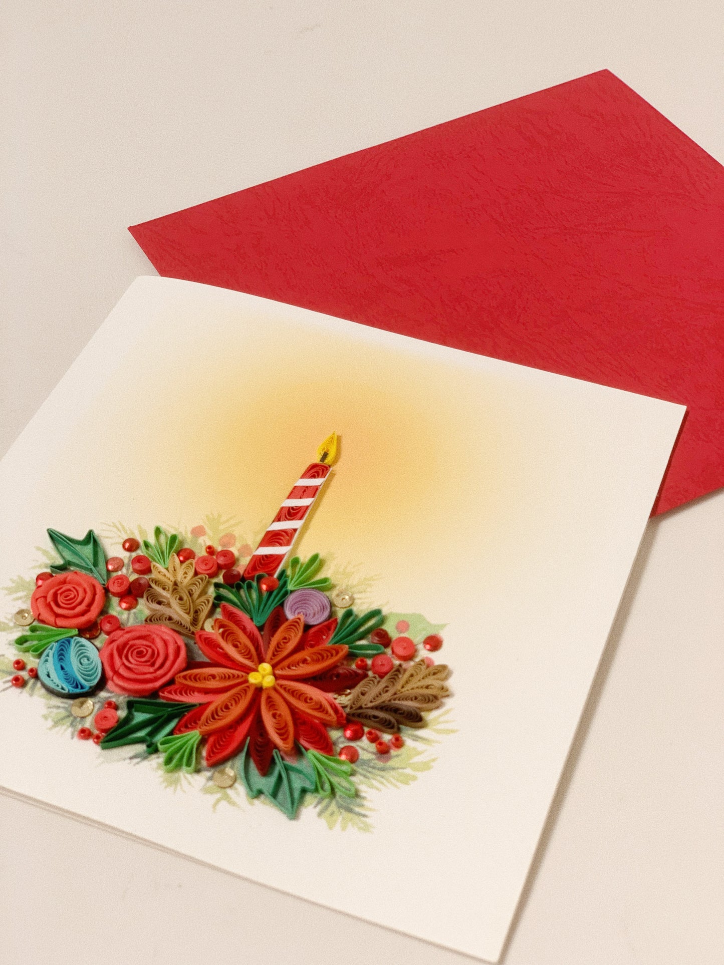 Christmas Candle Quilling Card