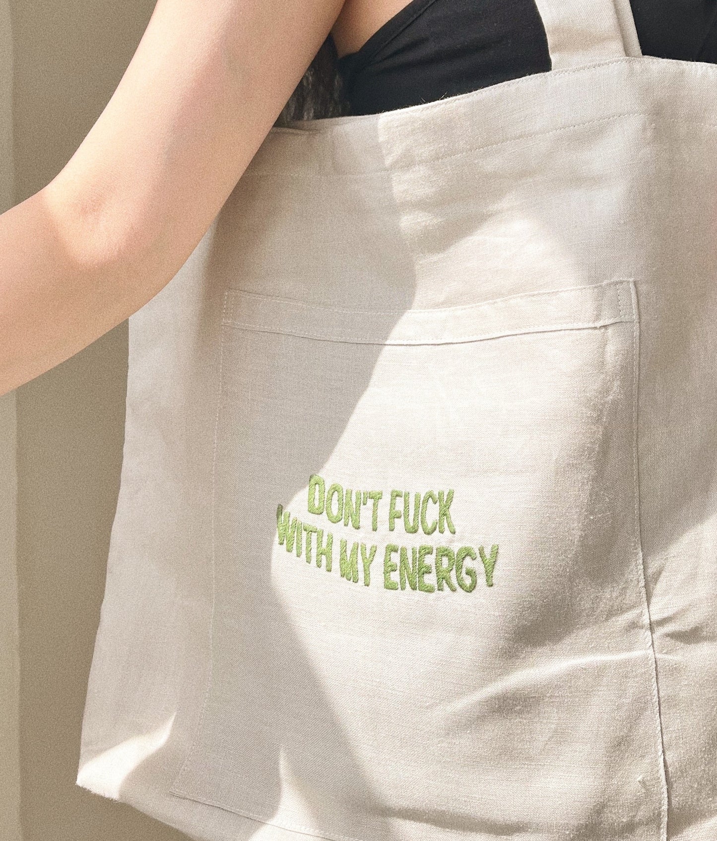 Don't F* With My Energy Linen Tote Bag