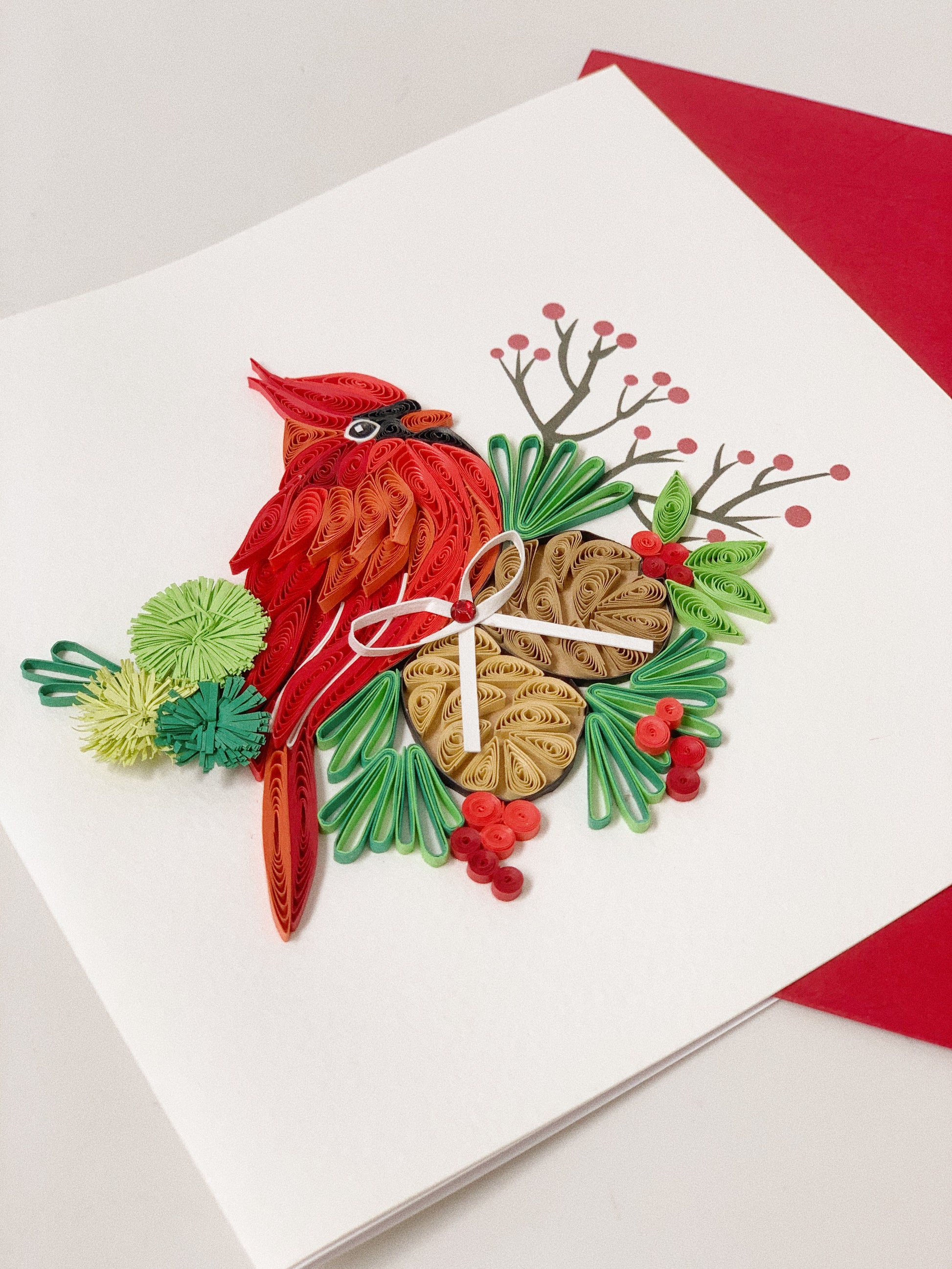 Red Cardinal Quilling Card