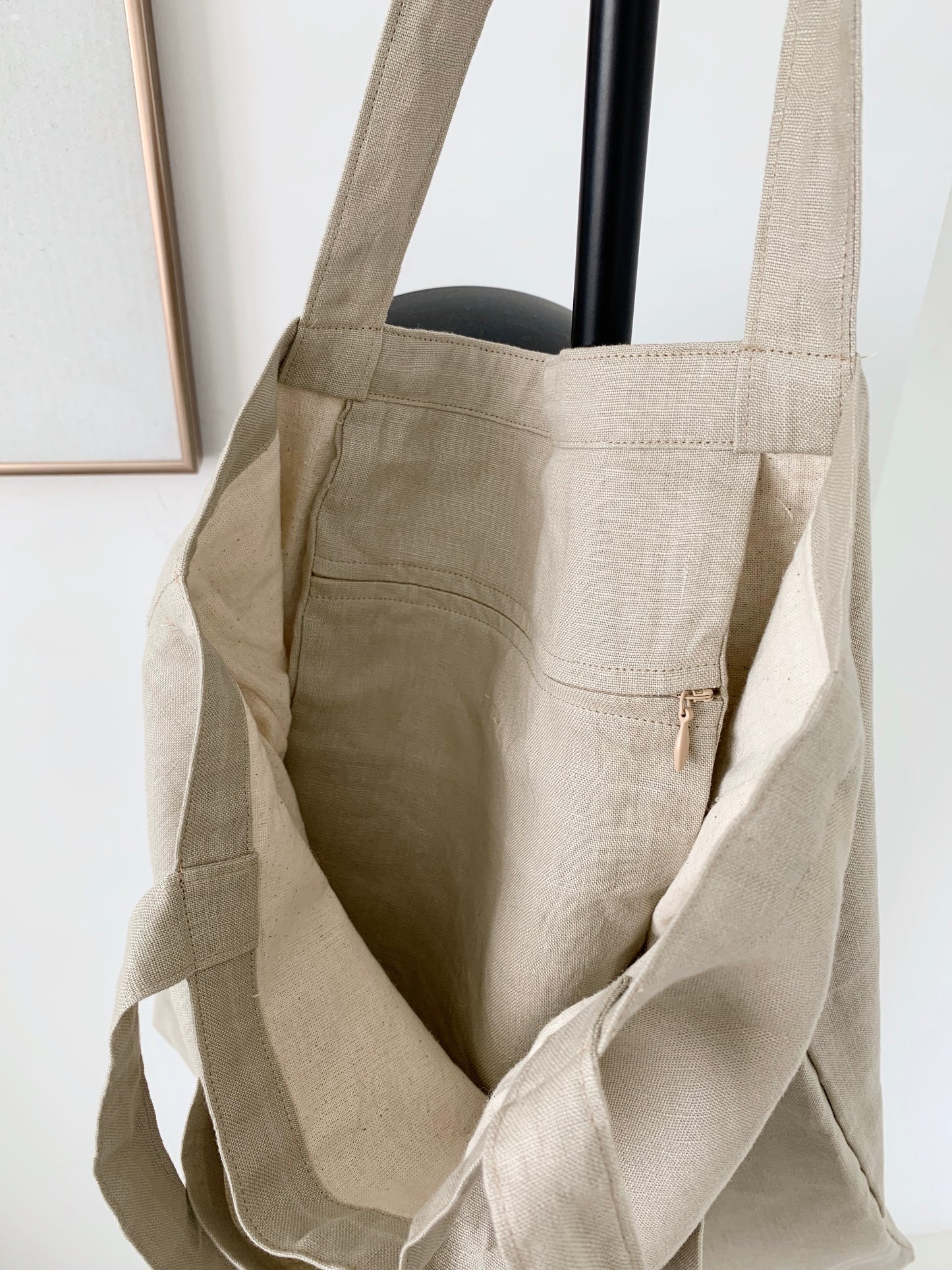 Therisa- Linen canvas Tote Bag