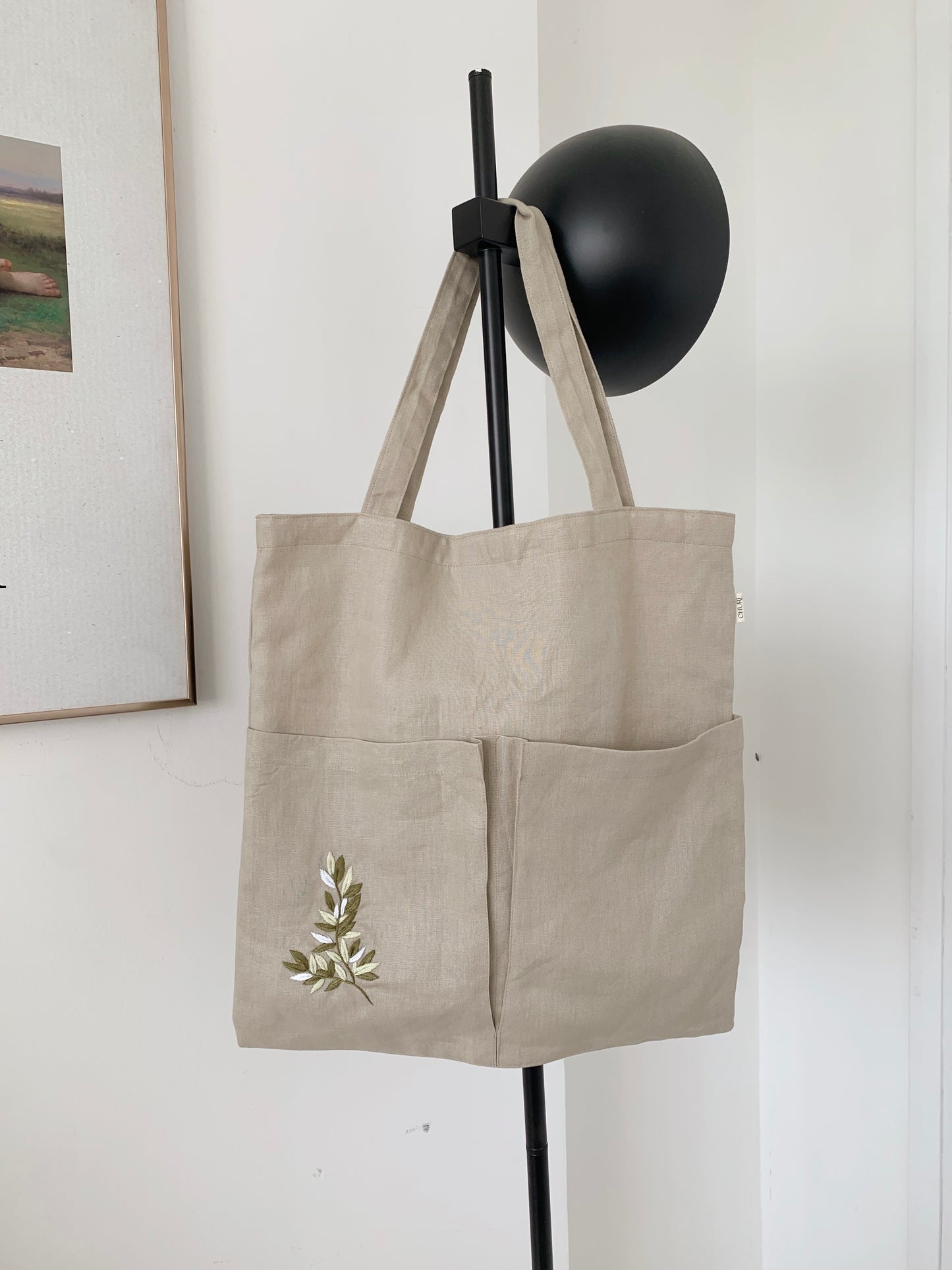 Therisa- Linen canvas Tote Bag