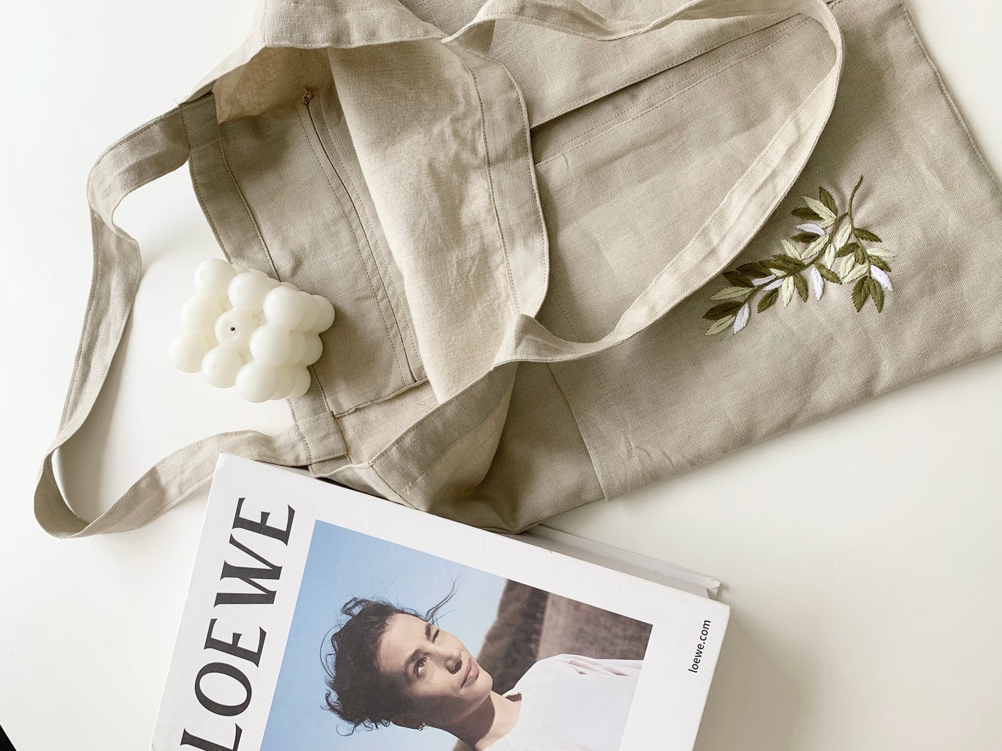 Therisa- Linen canvas Tote Bag