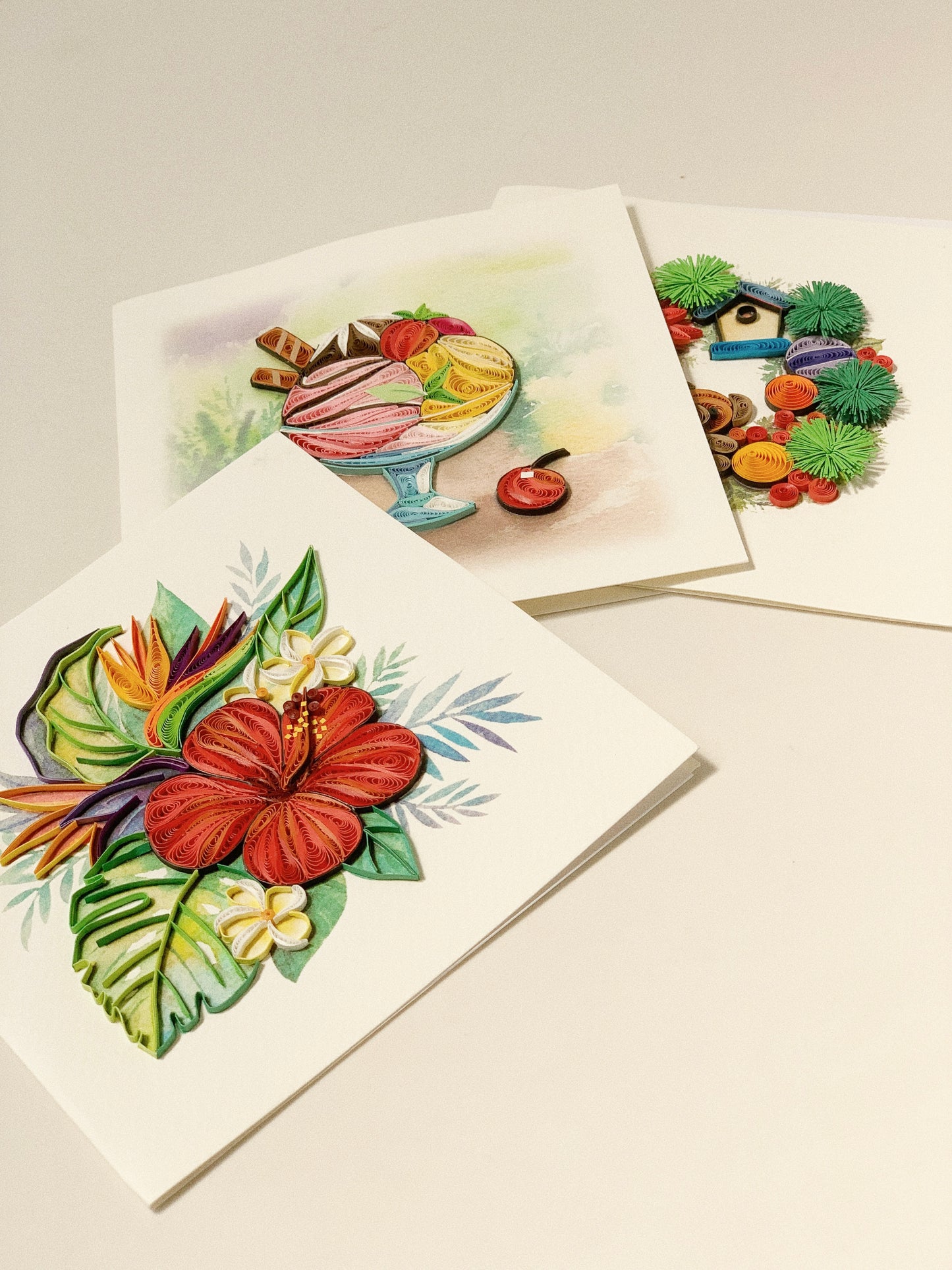 Hawaiian Hibiscus Quilling Card