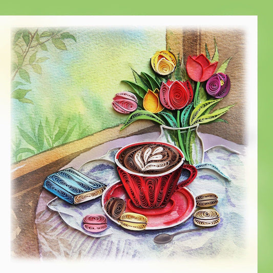 Morning Coffee  - Quilling card