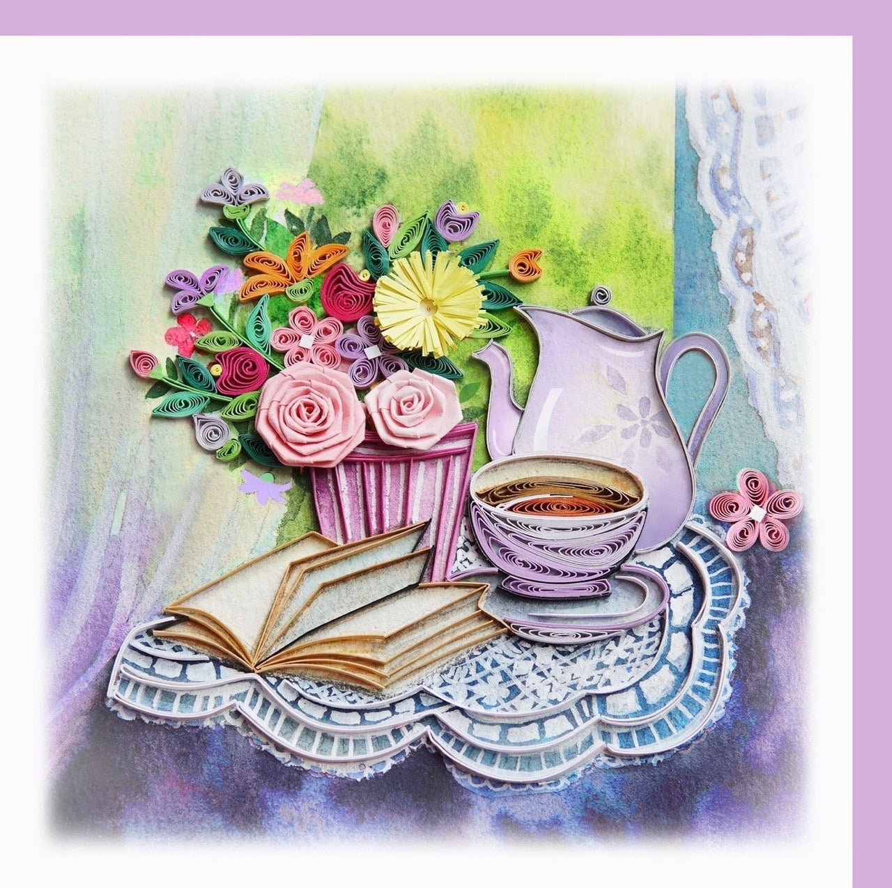 Morning Tea- Quilling card