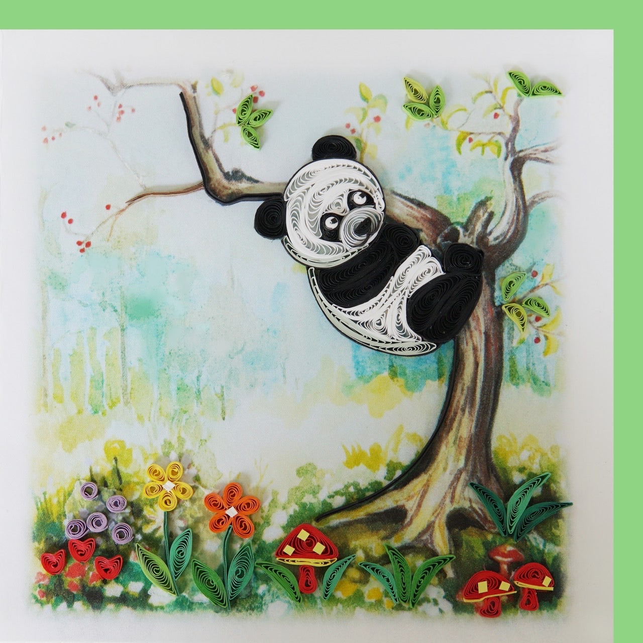 Panda- Quilling card