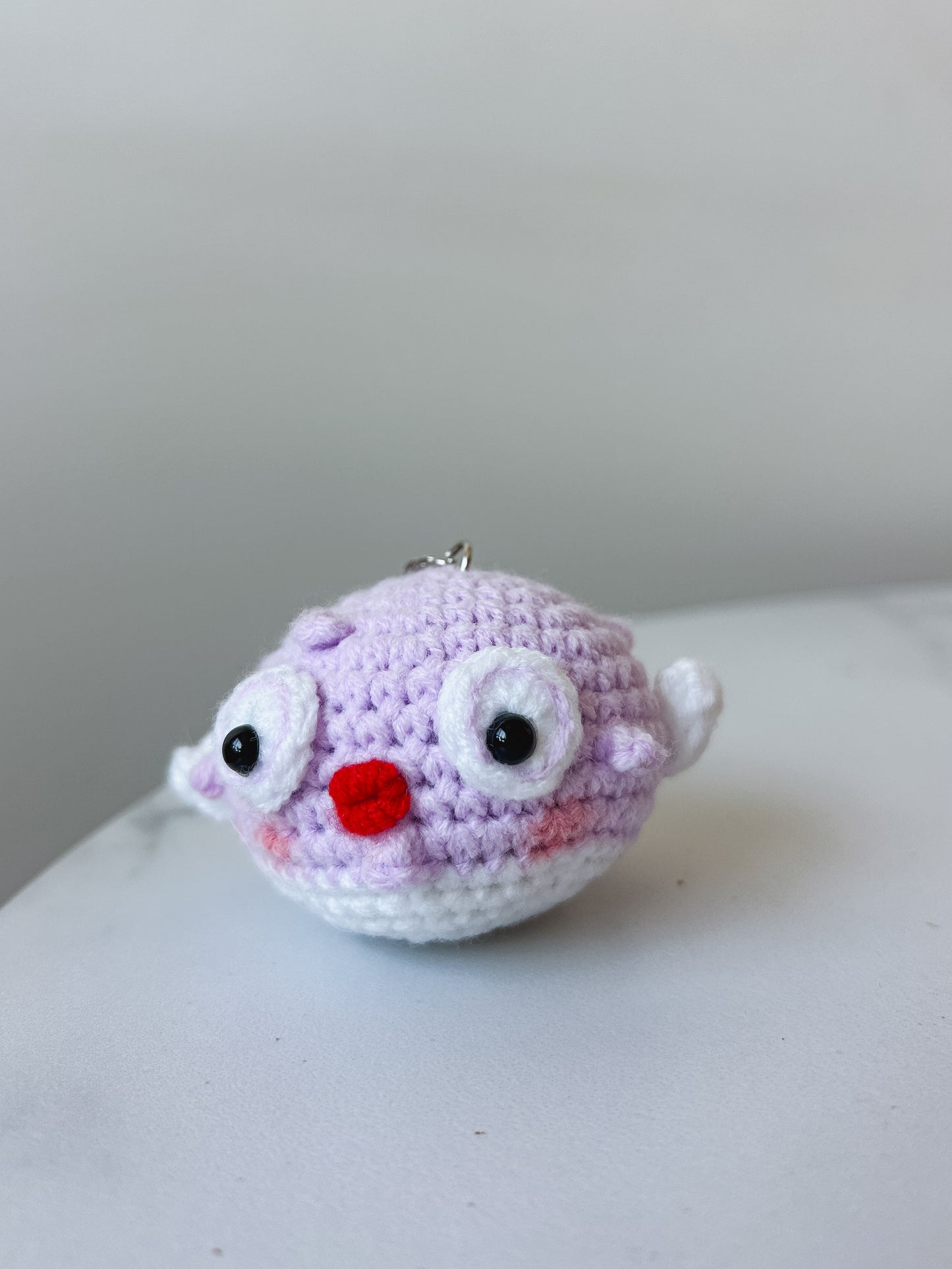 Puffer Fish Crochet Keychain - Quirky Accessory for Keys and decor