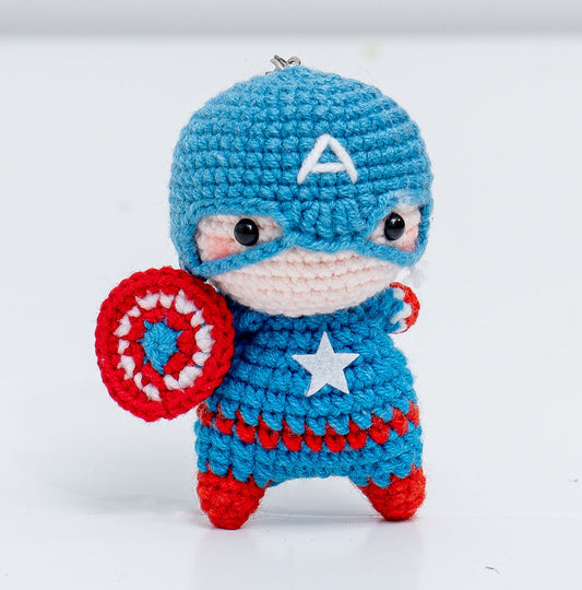 Captain America Crochet Keychain