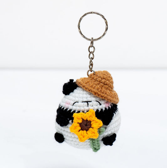 Summer Panda Crochet Keychain