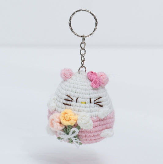 Bouquet Hello Kitty Crochet Keychain