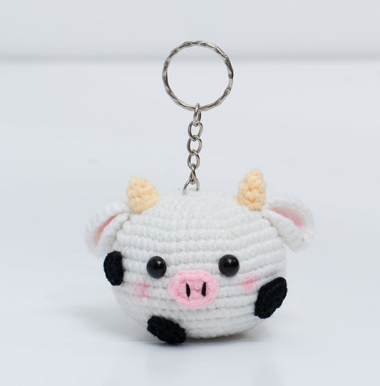 Baby Lenny Cow crochet keychain