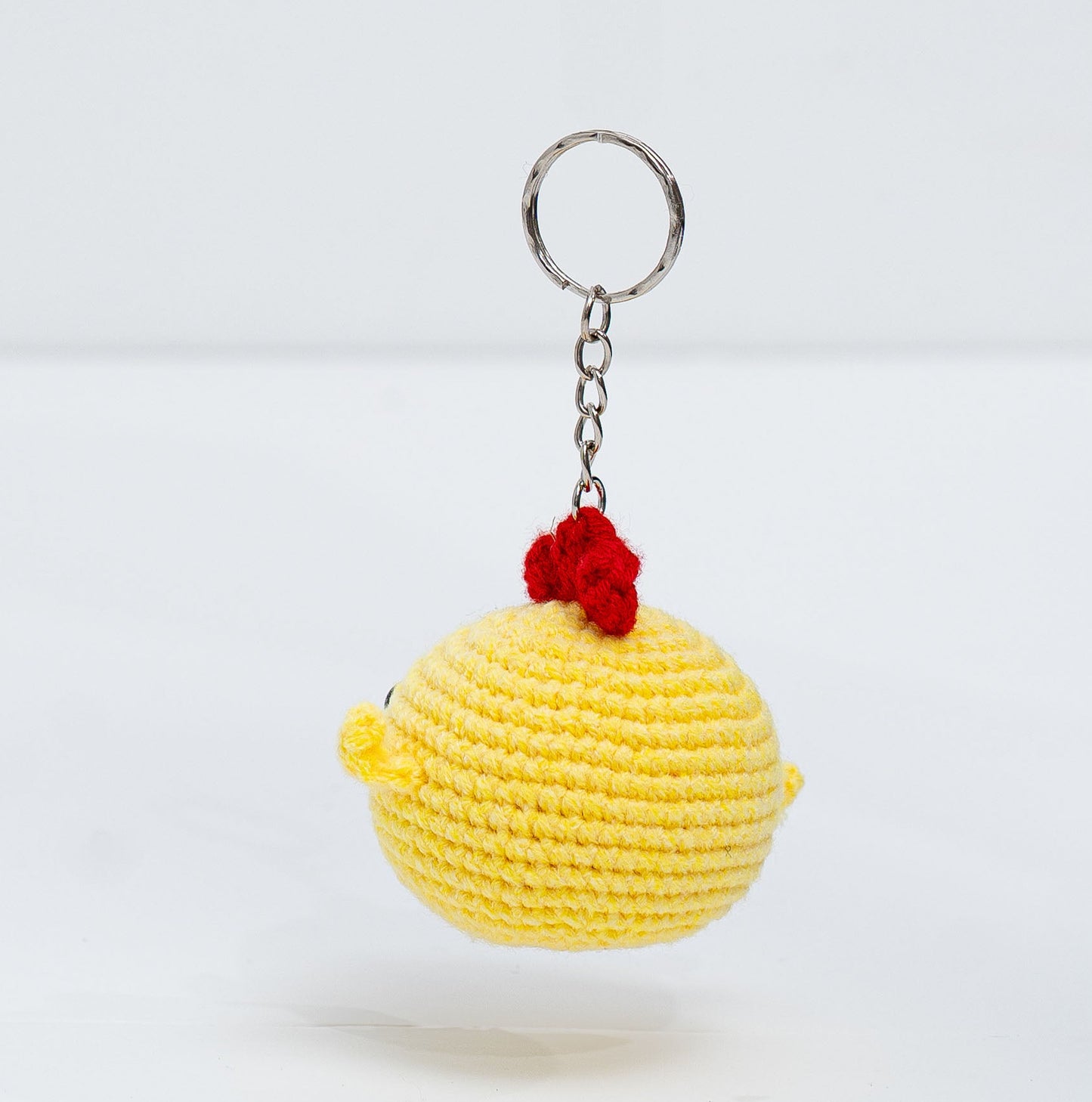 Chicken Head Crochet Keychain