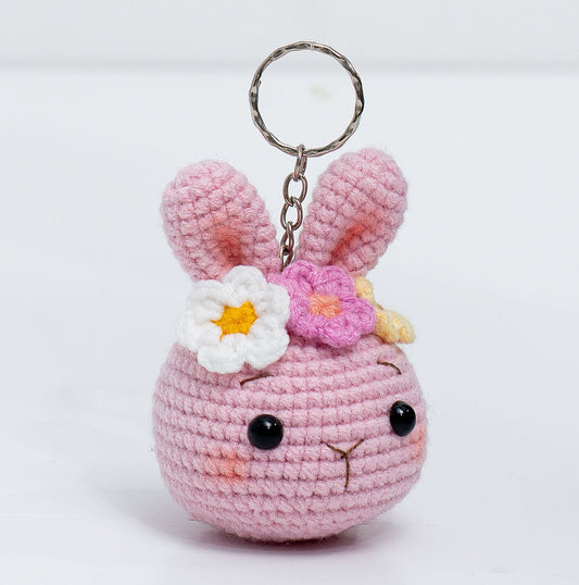 Easter Bunny Crochet Keychain
