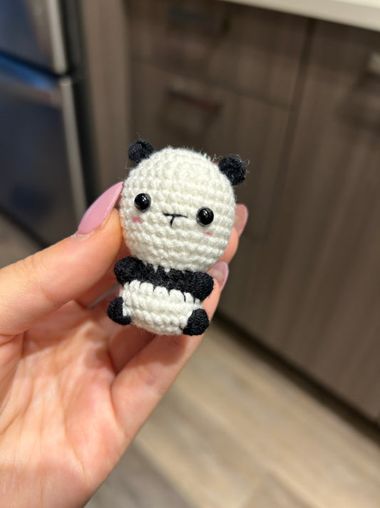 Mini Panda Crochet Keychain