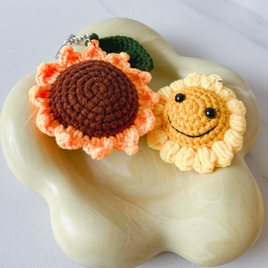 Sunflower Crochet Keychain