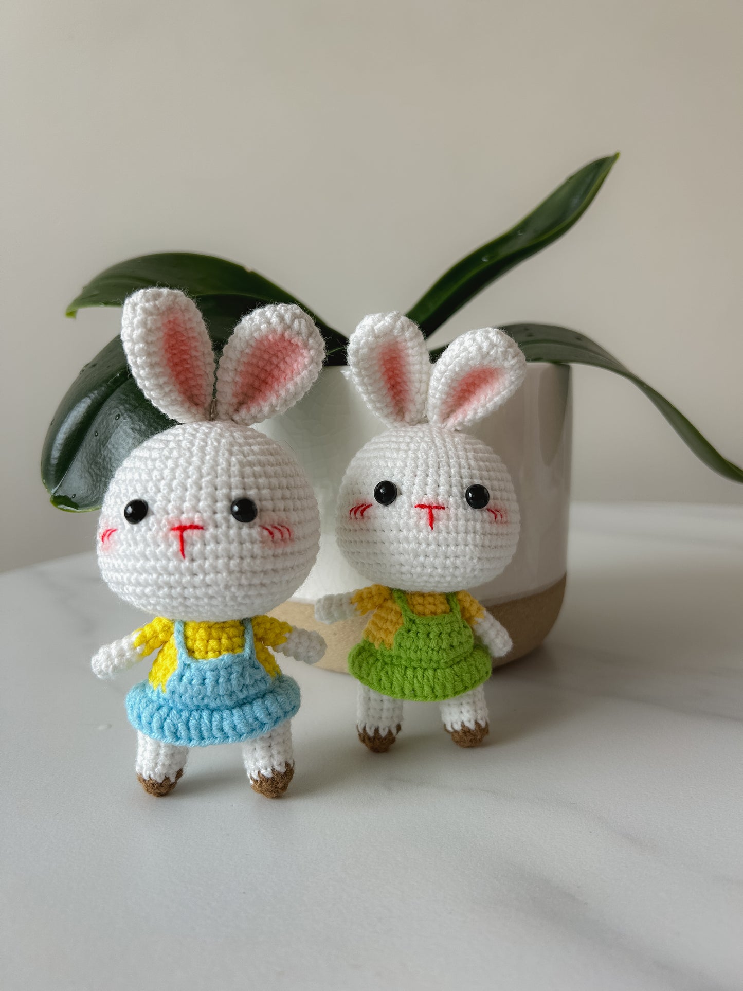 Overalls Bunny Crochet Keychain