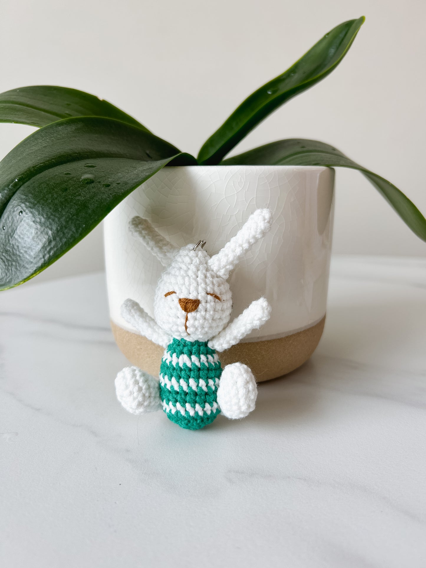 Mini Bunny Crochet Keychain