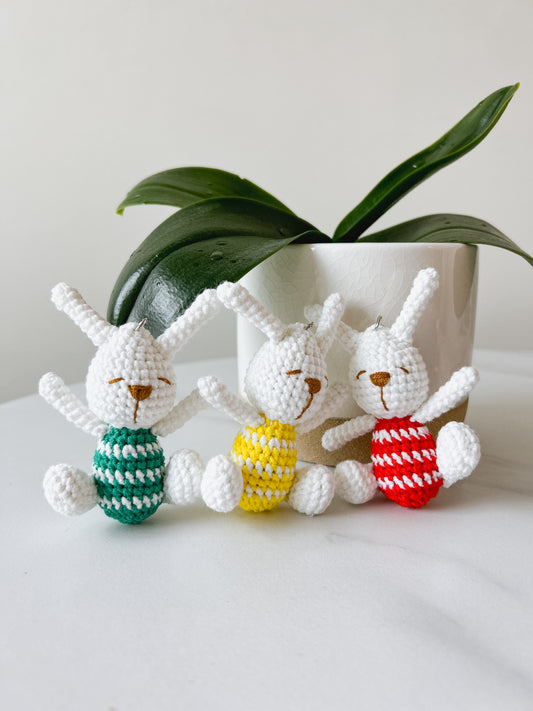 Mini Bunny Crochet Keychain
