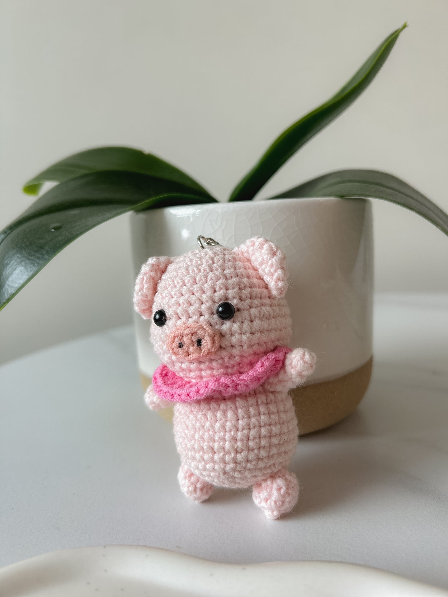 Pig Crochet Keychain (L)