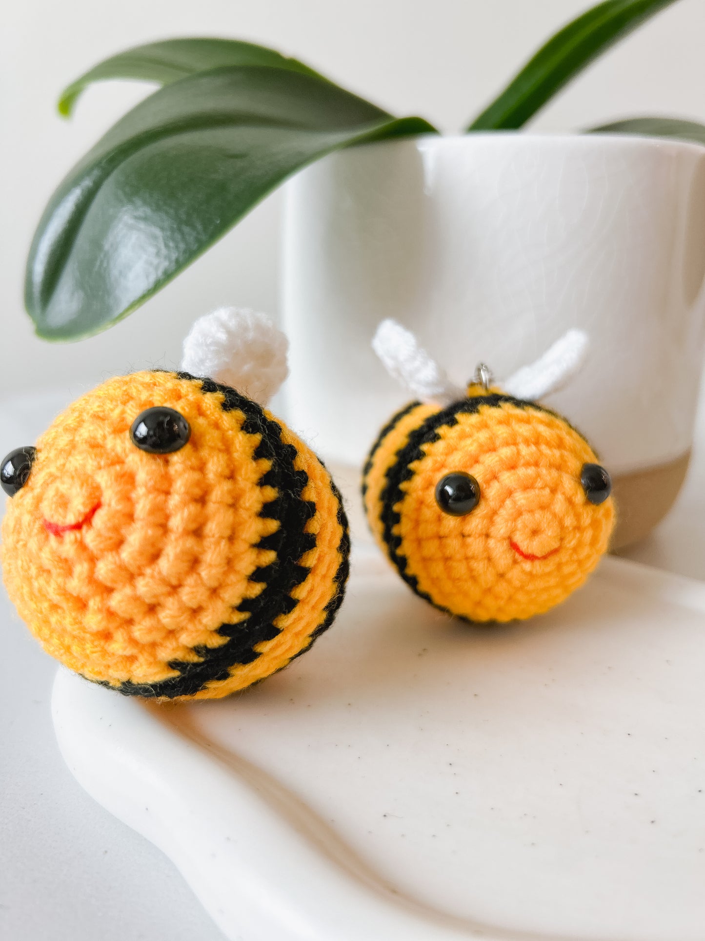 Bumble Bee Crochet Keychain | Handmade Buzzing Beauty for Your Keys