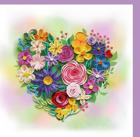 Heart flowers - Quilling card