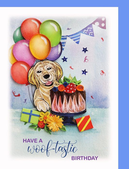 Birthday Labrador dog - Quilling card