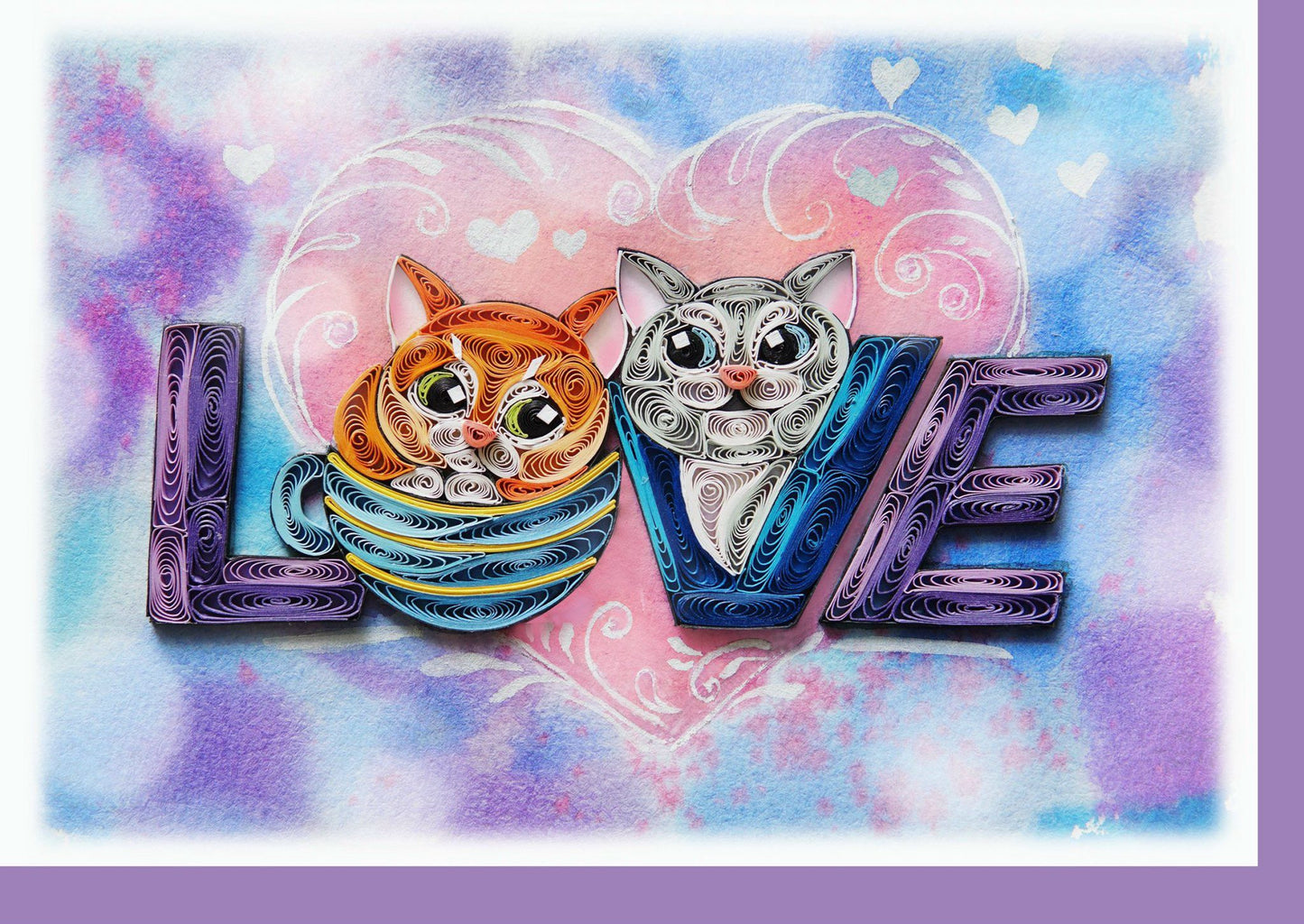 Love Cats - Quilling card