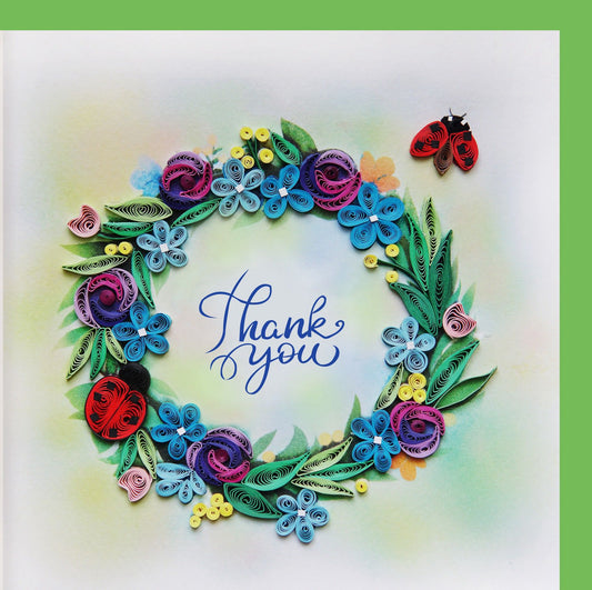 Thank you & Flowers - Quilling card