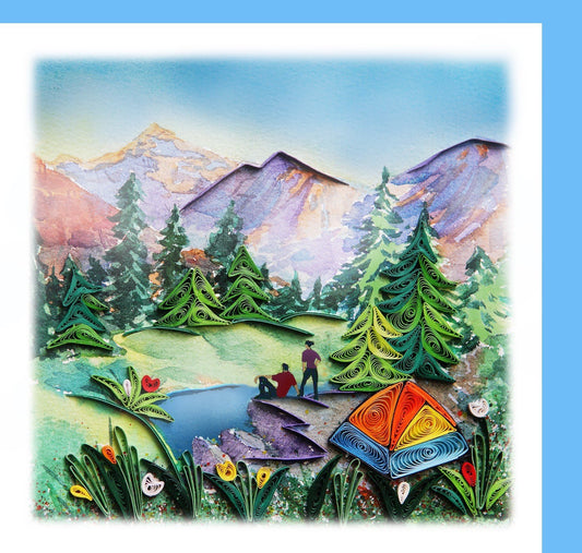 Lakeside Camping Quilling Card