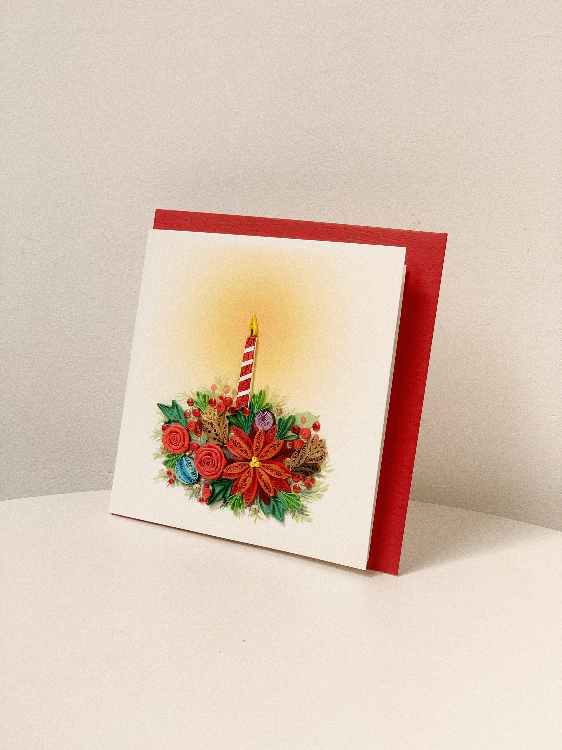 Christmas Candle Quilling Card