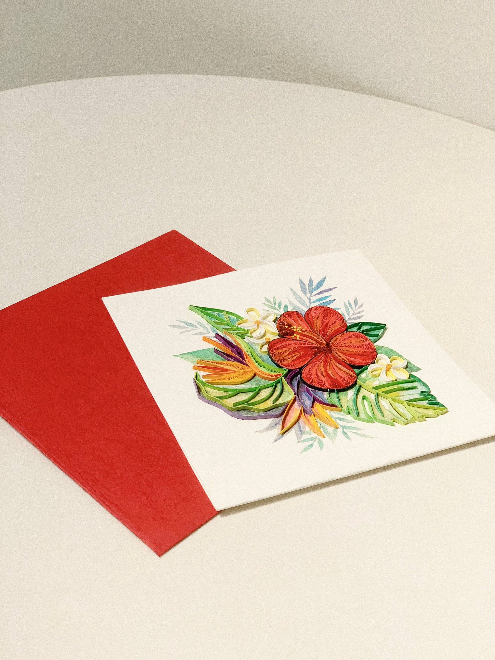 Hawaiian Hibiscus Quilling Card