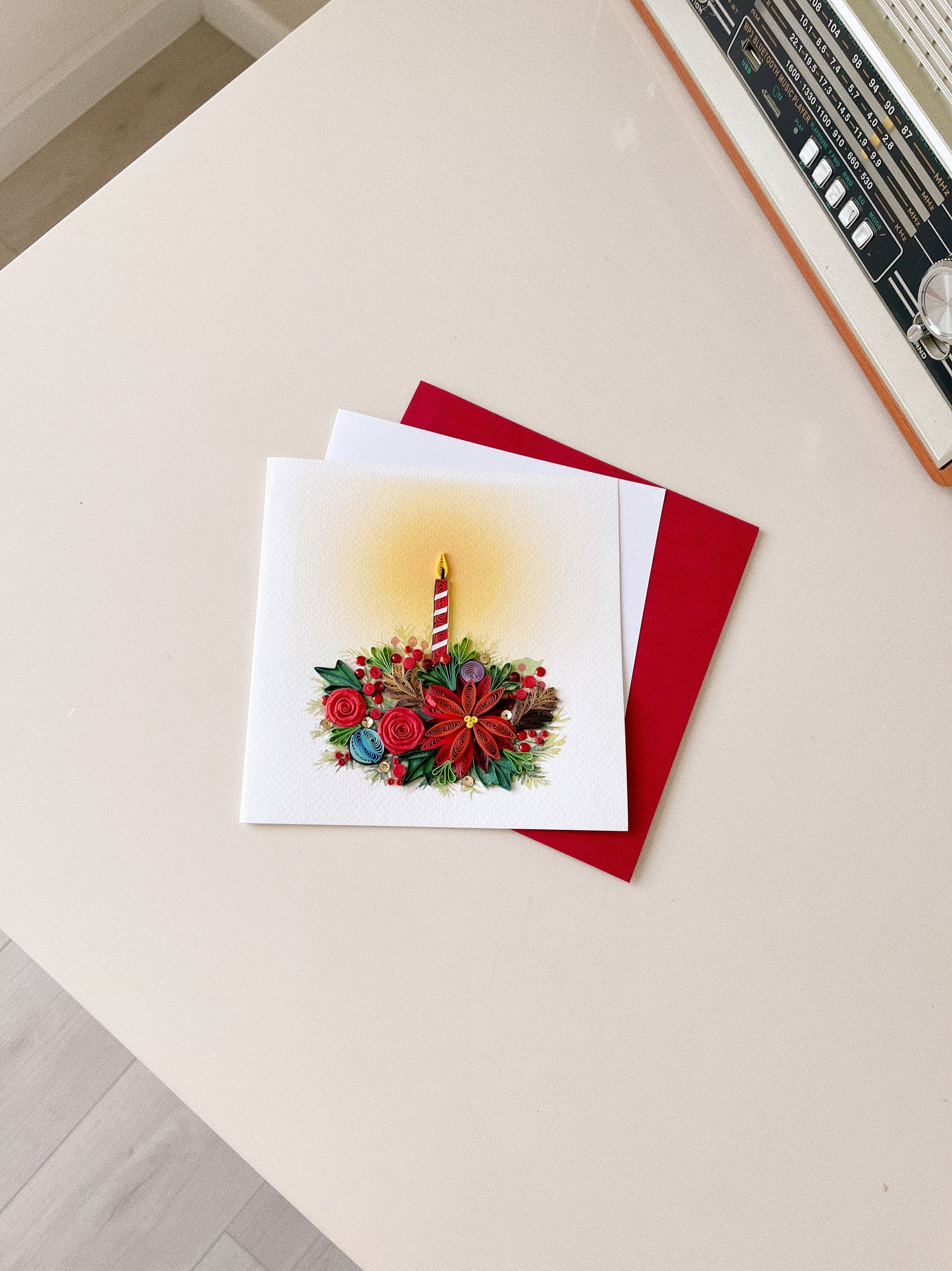 Christmas Candle Quilling Card