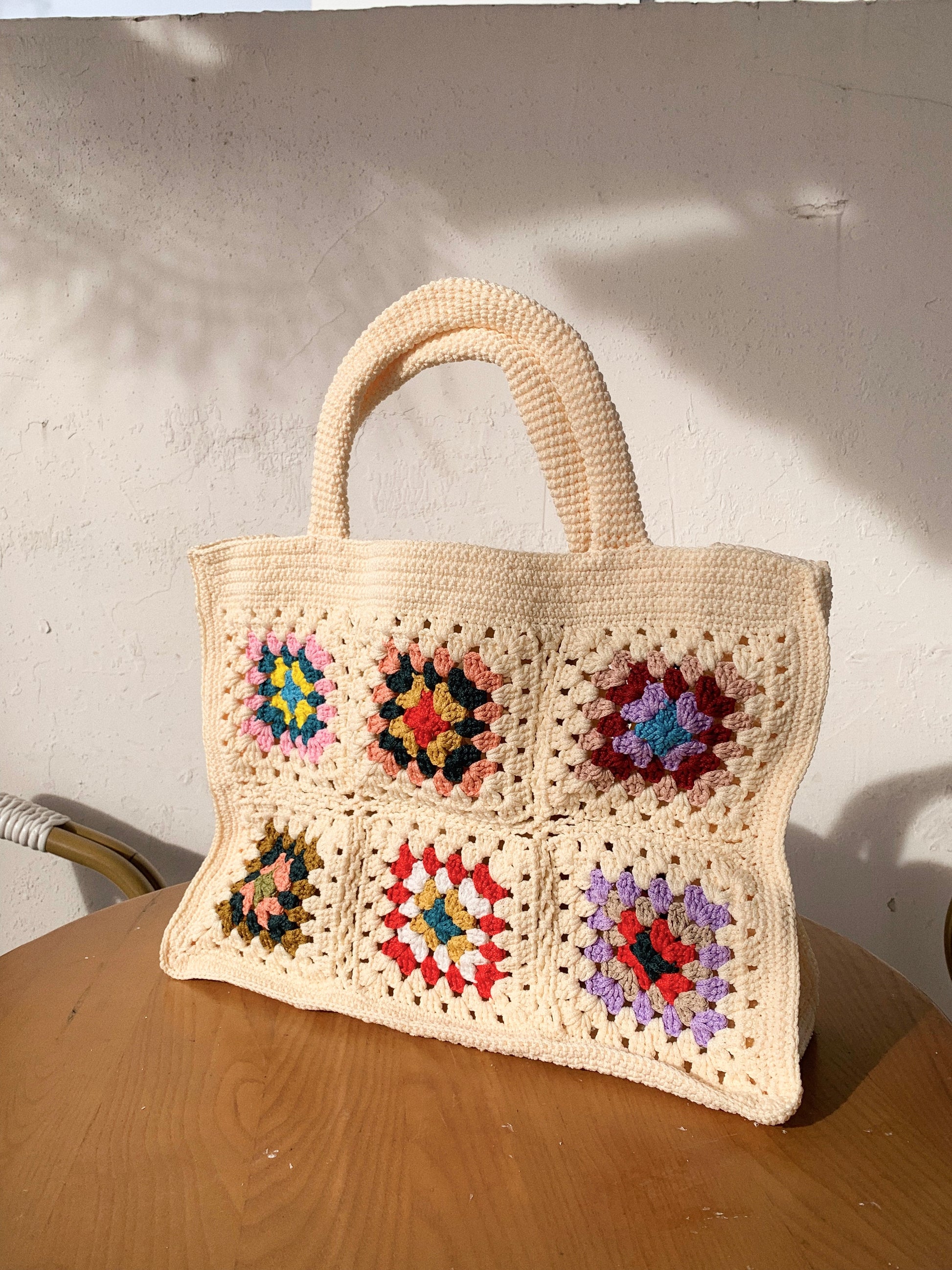Handmade Large Granny Square Crochet Bag