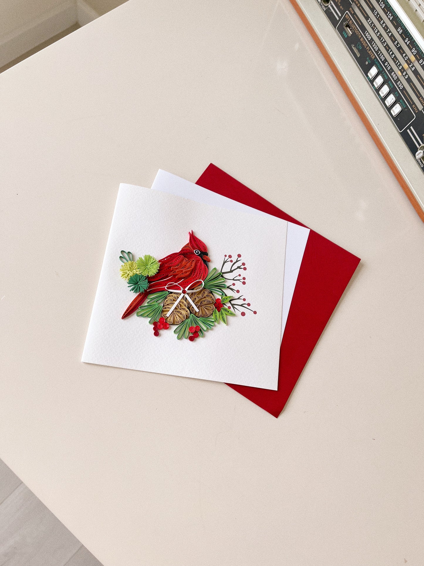 Red Cardinal Quilling Card