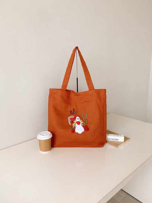 Boo Chillin- Linen canvas Tote Bag