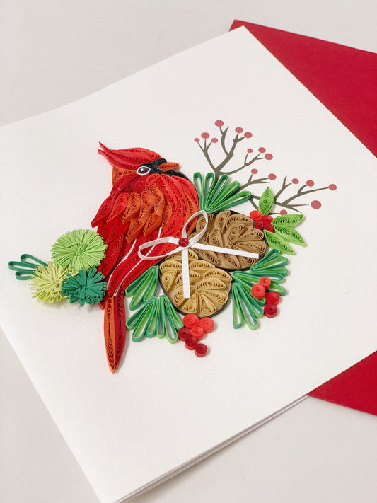 Red Cardinal Quilling Card