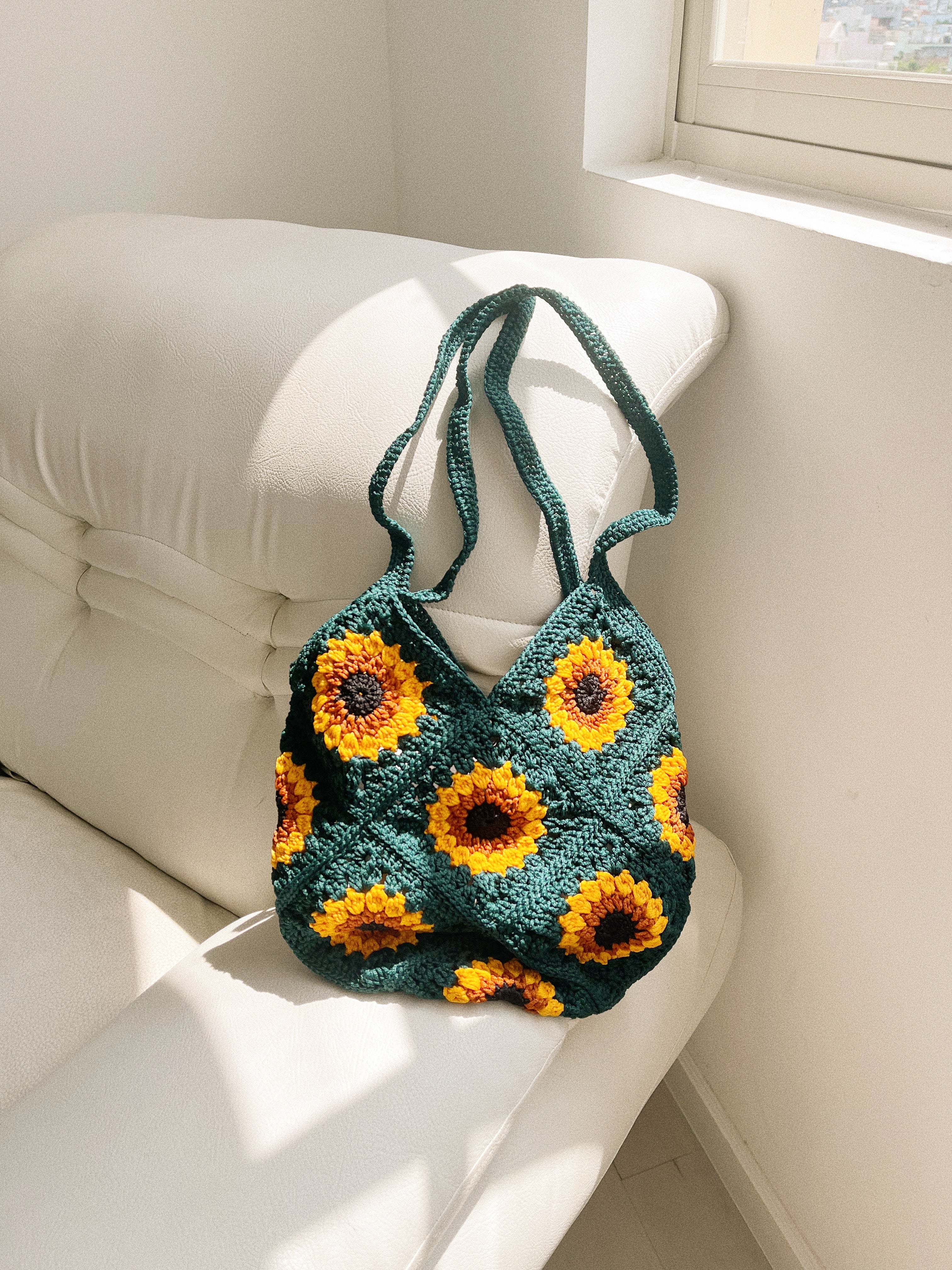 Buy Crochet Sunflower Bag Granny Square Crossbody Sunflower Tote Beach Bag  Boho Style Bag Online in India - Etsy