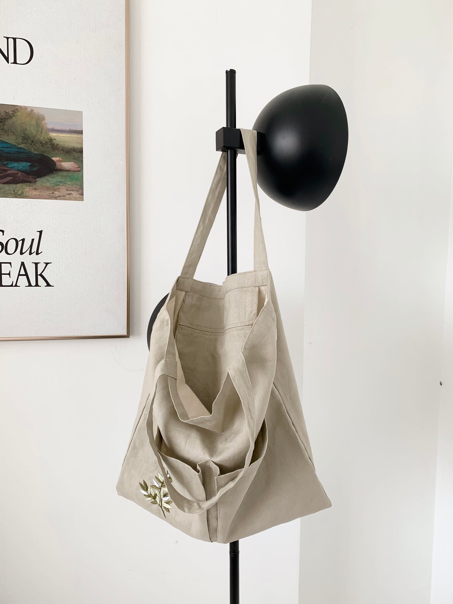 Therisa- Linen canvas Tote Bag