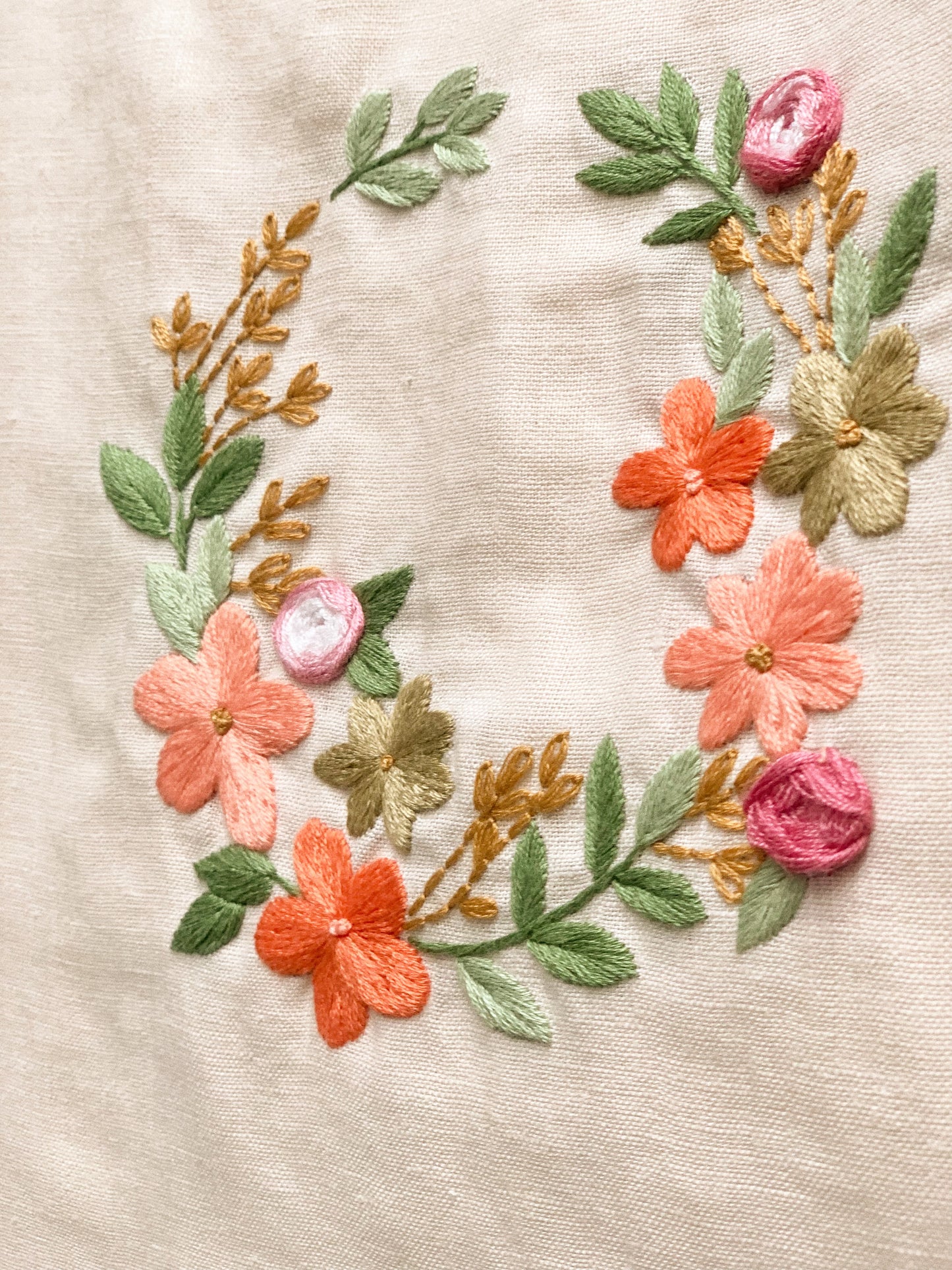 Hoa Mai Wreath- Floral Linen Tote Bag
