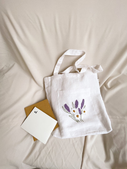 Lavender Haze- Linen Canvas Tote Bag